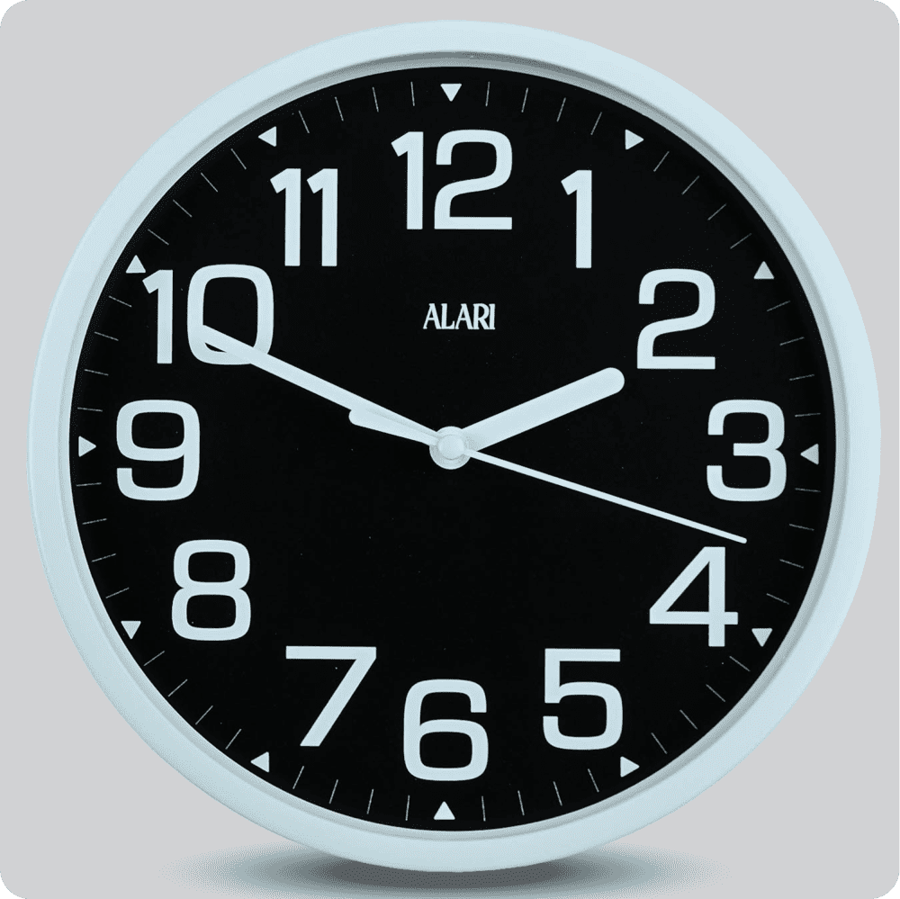 Jam Dinding Analog Polos Minimalis Alari Hitam JDALARAL1193-1668HIT