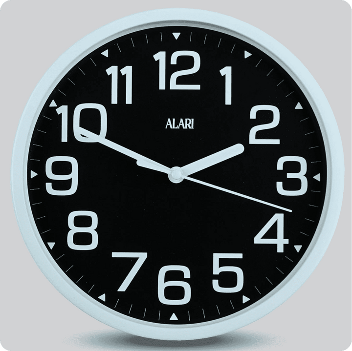 Jam Dinding Analog Polos Minimalis Alari Hitam JDALARAL1193-1668HIT