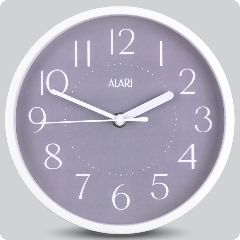 Jam Dinding Analog Polos Minimalis Alari Abu JDALARAL1158-1668ABU