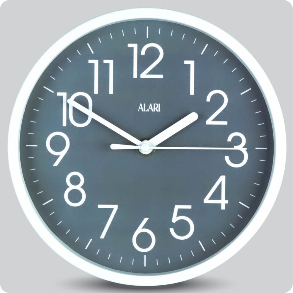 Jam Dinding Analog Polos Minimalis Alari Abu JDALARAL1164-1668ABU