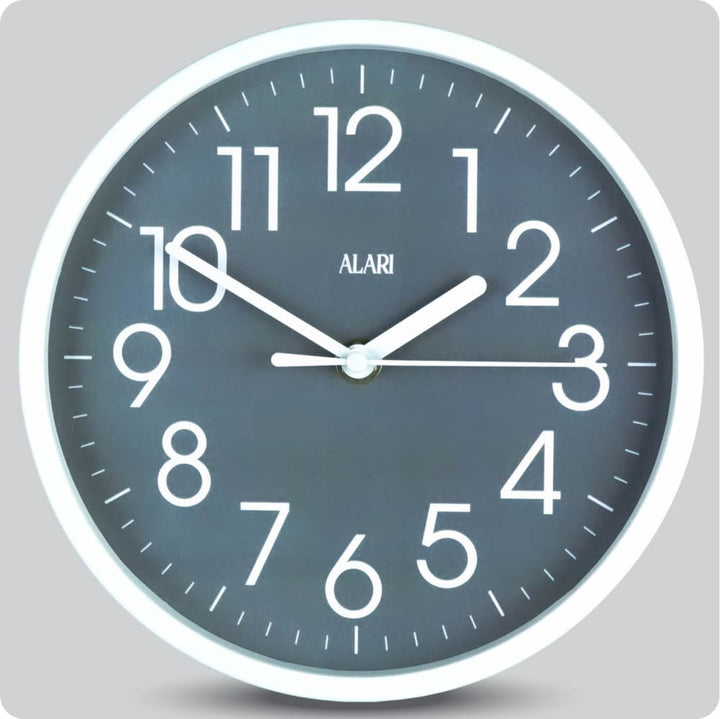Jam Dinding Analog Polos Minimalis Alari Abu JDALARAL1164-1668ABU