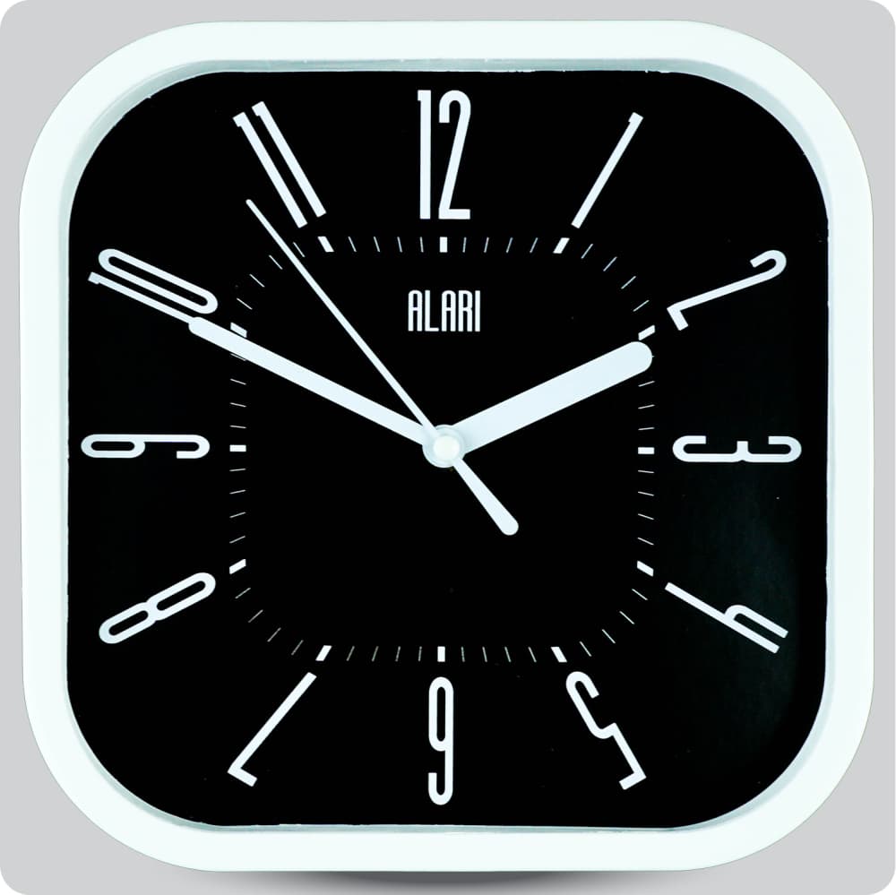 Jam Dinding Analog Polos Minimalis Alari Hitam JDALARAL1155-5454HIT