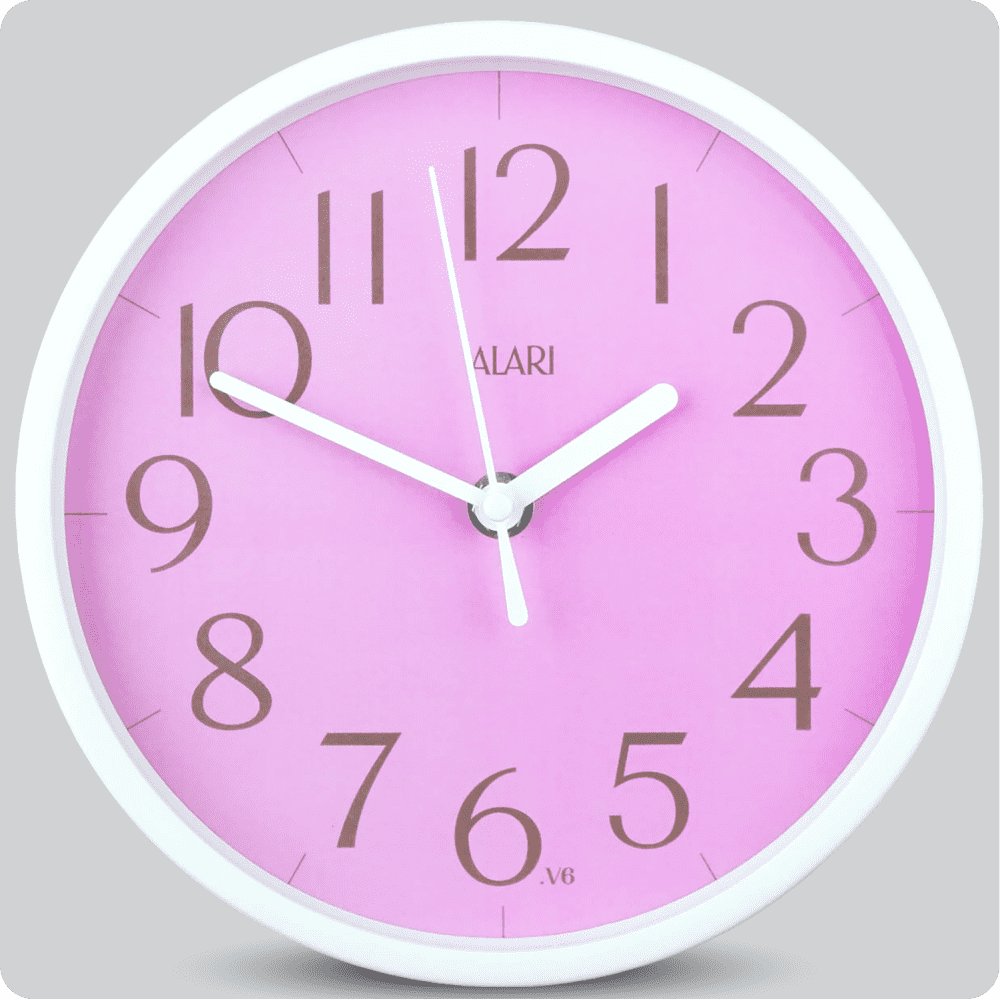 Jam Dinding Analog Polos Minimalis Alari Soft Purple V6 JDALARAL1179-1668PURV6