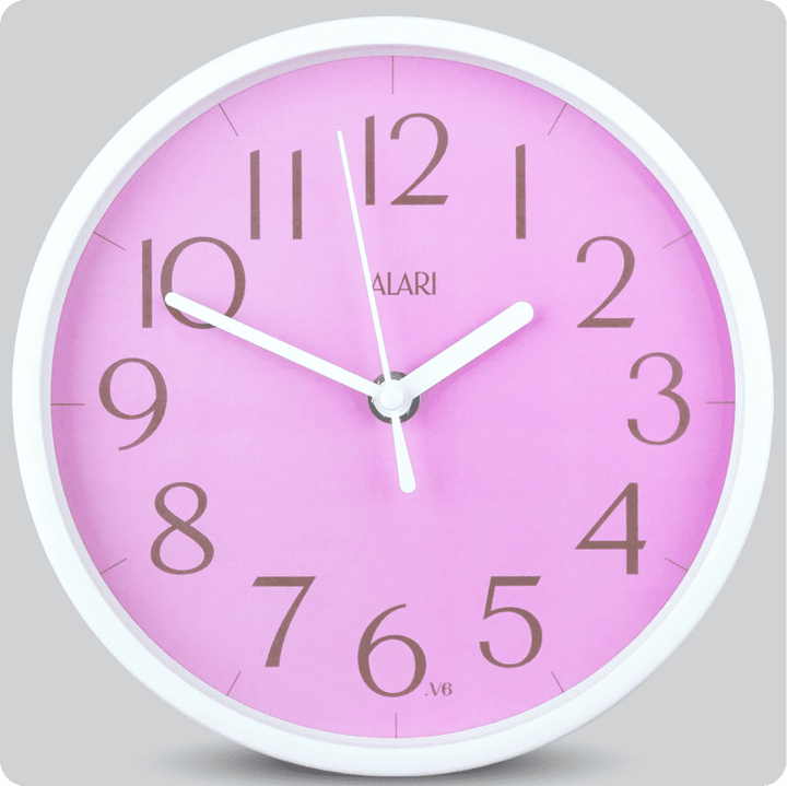 Jam Dinding Analog Polos Minimalis Alari Soft Purple V6 JDALARAL1179-1668PURV6