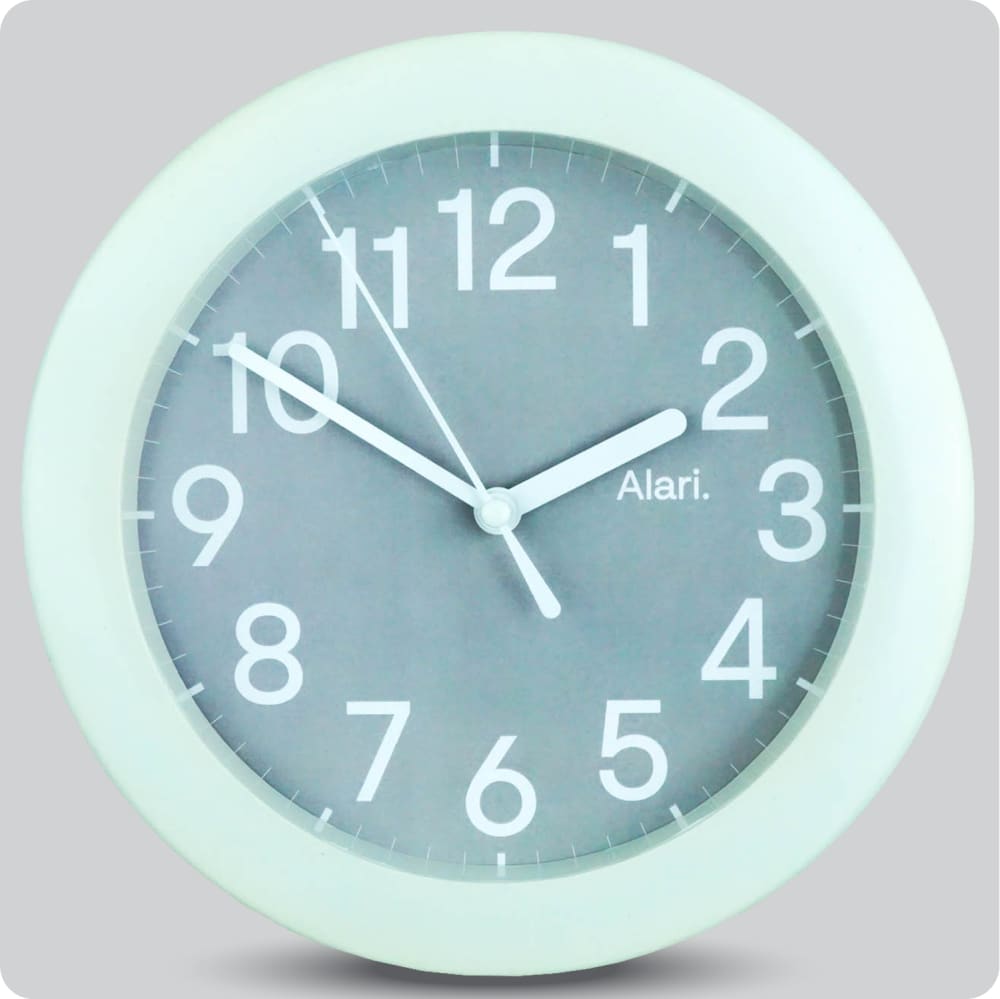Jam Dinding Analog Polos Minimalis Alari Abu JDALARAL1113-805ABU