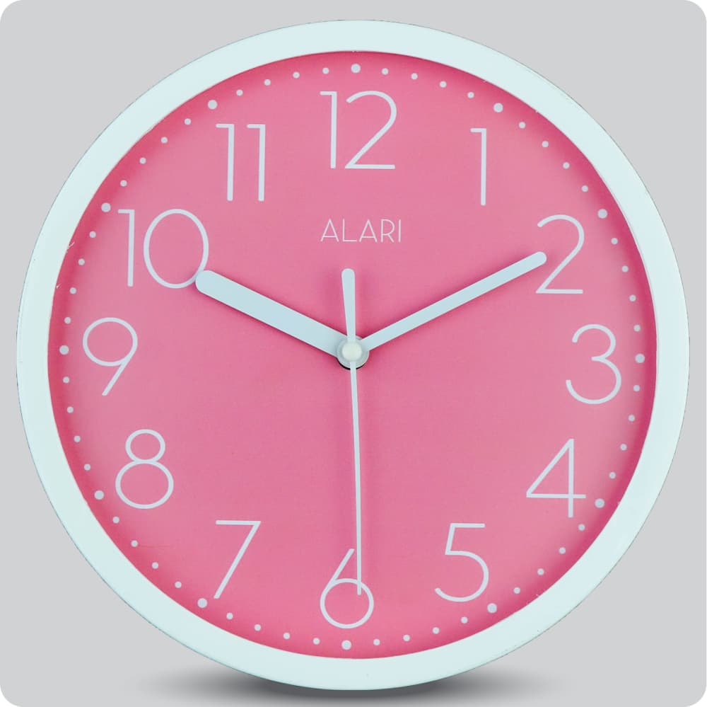 Jam Dinding Analog Polos Minimalis Alari Pink JDALARAL1111LPIN