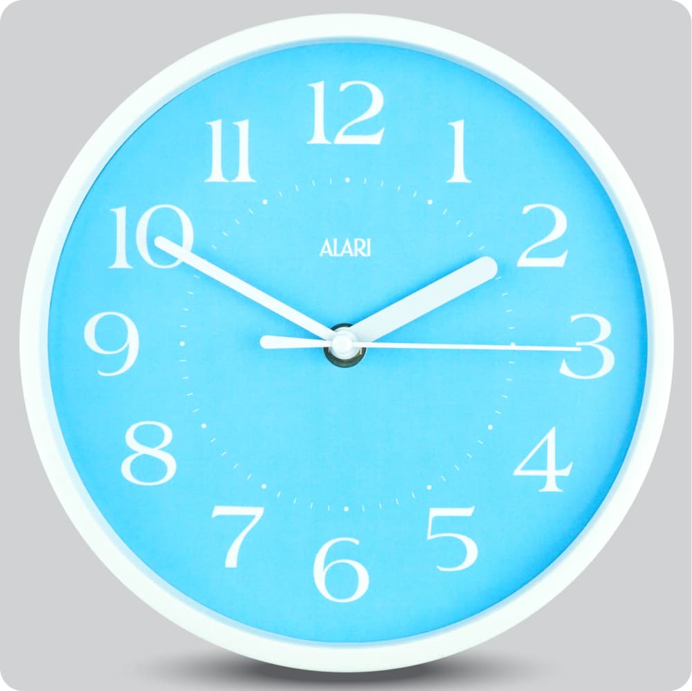 Jam Dinding Analog Polos Minimalis Alari Biru JDALARAL1246-1668BIR