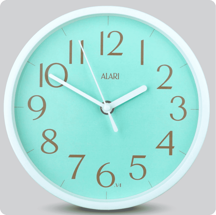 Jam Dinding Analog Polos Minimalis Alari Soft Blue V4 JDALARAL1179-1668BLUV4