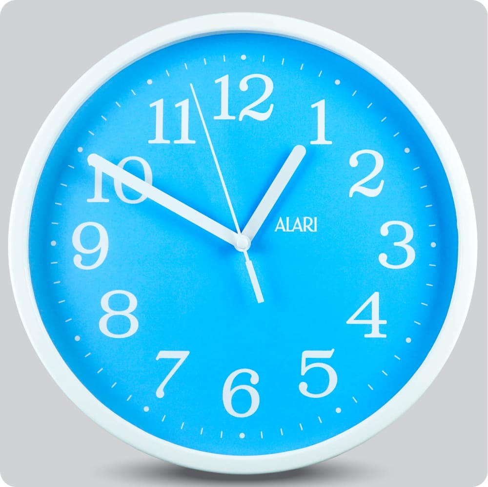 Jam Dinding Analog Polos Minimalis Alari Biru 25 Cm JDALARAL1243-168LBIR