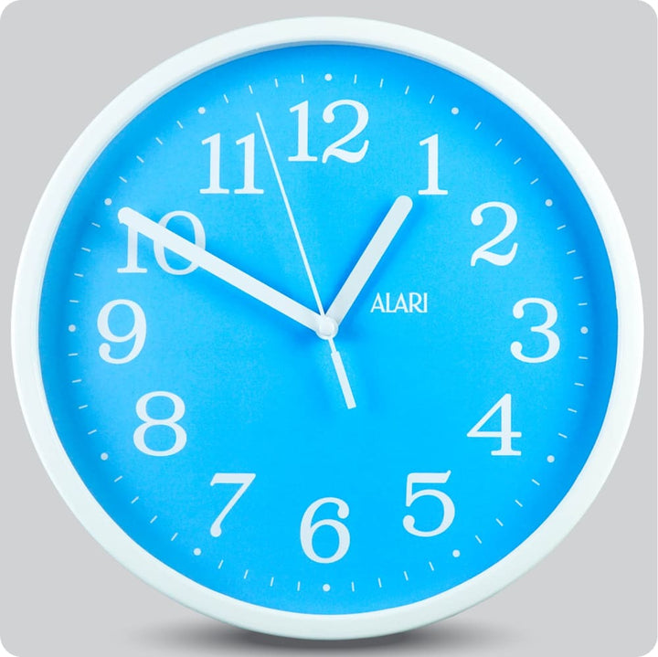 Jam Dinding Analog Polos Minimalis Alari Biru 25 Cm JDALARAL1243-168LBIR