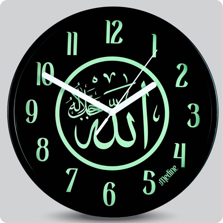 Jam Dinding Analog Kaligrafi Medine Hijau 25 Cm JDMEDIMD1181-168LHITHIJ