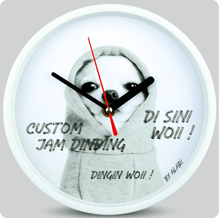 Jam Dinding Analog Custom Alari Putih &amp; Jarum 206-3 Hitam MJD 5168 JDALCSTM1668-RPUTJHIT206-3-M5168