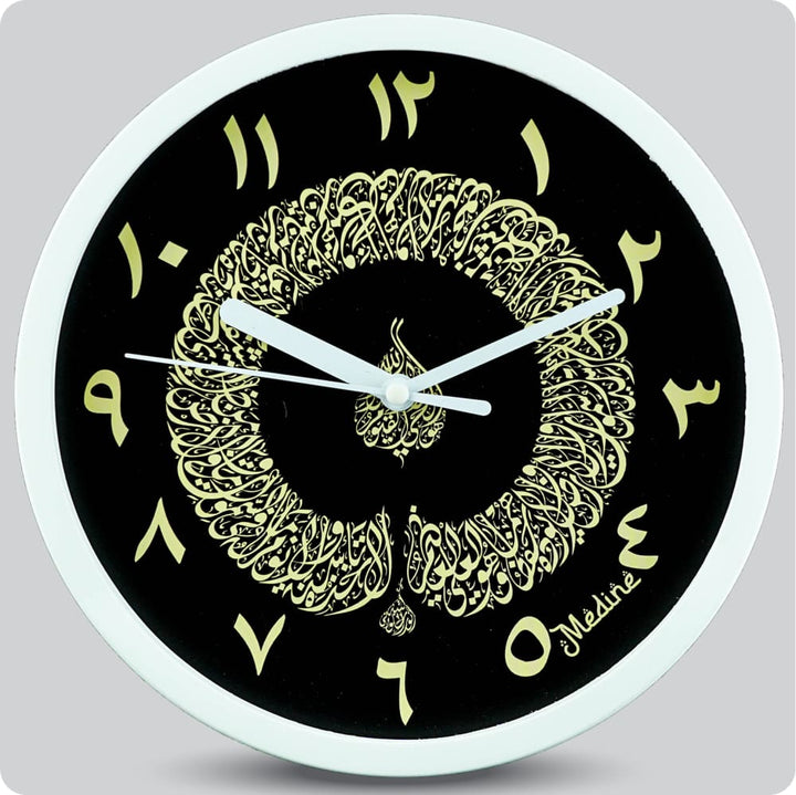 Jam Dinding Analog Kaligrafi Medine Angka Arab Hitam JDMEDIMD1248KAKARHIT