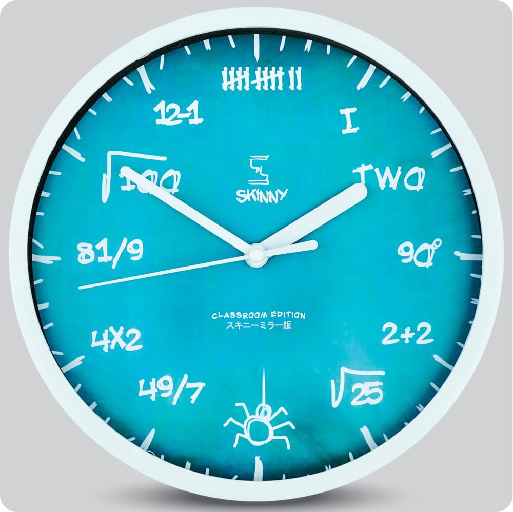 Jam Dinding Analog Polos Minimalis Skinny Biru Chalk JDSKINCLASSK1123-BIRCHA