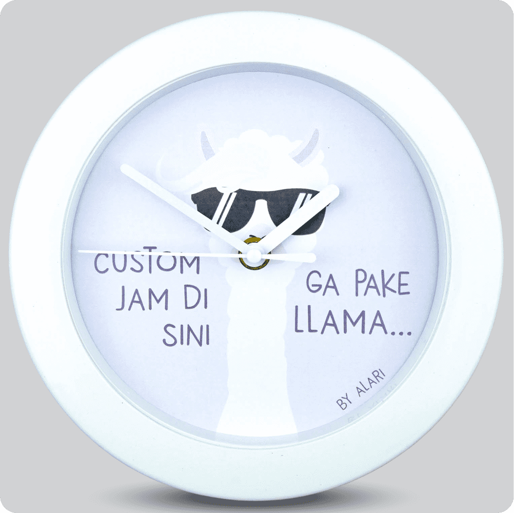 Jam Dinding Analog Custom Alari Putih &amp; Jarum 206-3 Putih MJD 5168 JDALCSTM805-RPUTJPUT206-3-M5168