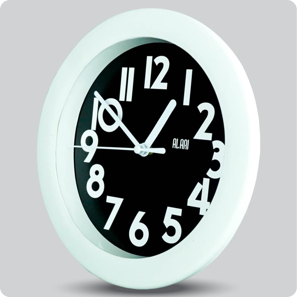 Jam Dinding Analog Polos Minimalis Alari Hitam JDALARAL1249-805HIT