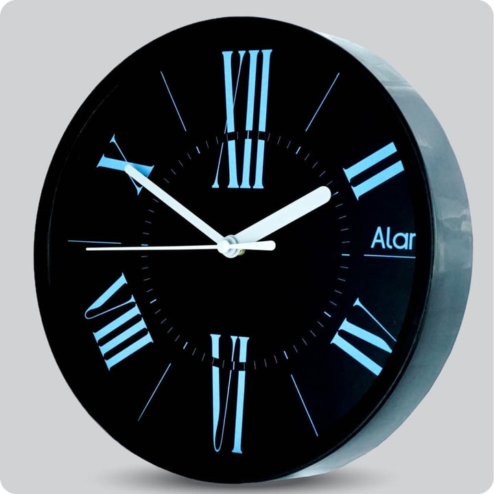 Jam Dinding Analog Polos Minimalis Alari Hitam Biru JDALARAL1226-1668HITBIR