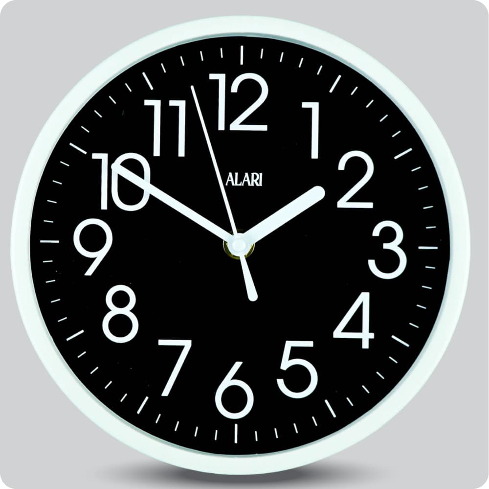 Jam Dinding Analog Polos Minimalis Alari Hitam JDALARAL1164-1668HIT