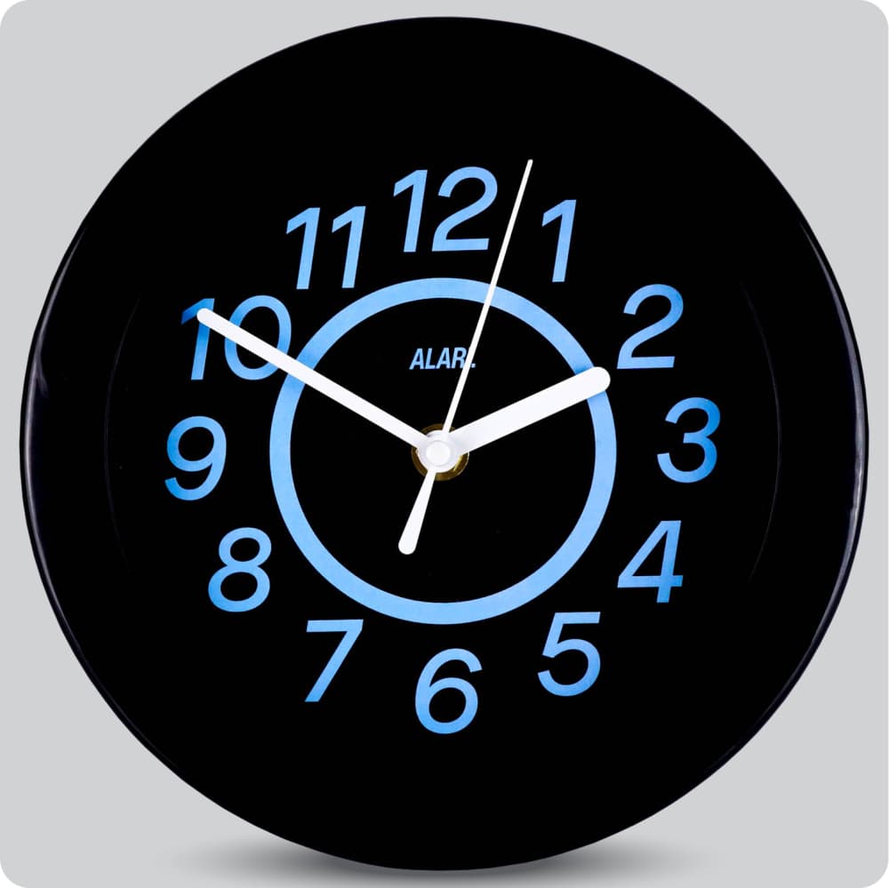 Jam Dinding Analog Polos Minimalis Alari Hitam Biru JDALARAL1181-805HITBIR