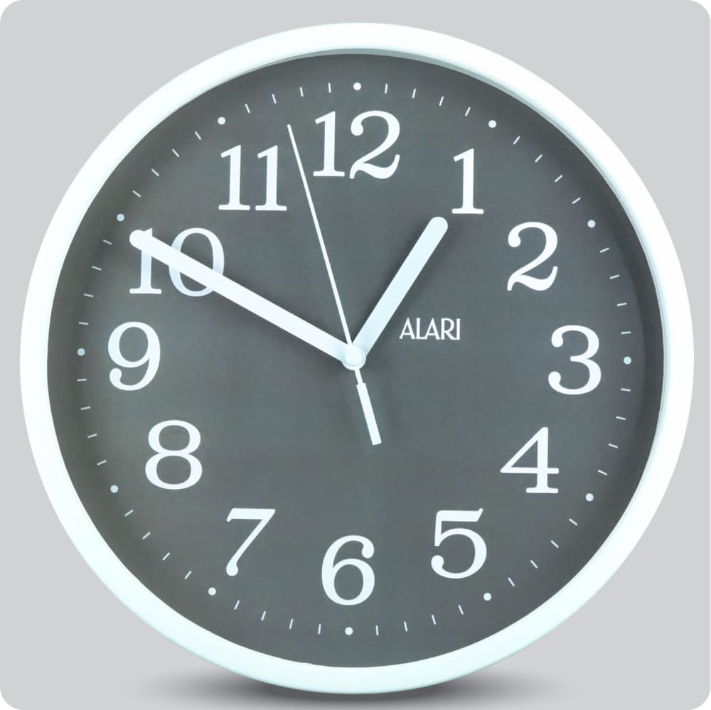 Jam Dinding Analog Polos Minimalis Alari Abu 25 Cm JDALARAL1243-168LABU