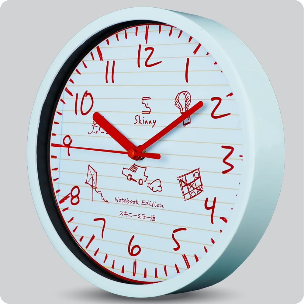 Jam Dinding Analog Polos Minimalis Skinny Red JDSKINNOTESK1189RED