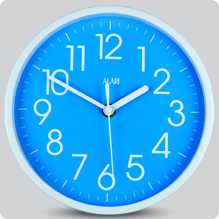 Jam Dinding Analog Polos Minimalis Alari Biru JDALARAL1164-1668BIR