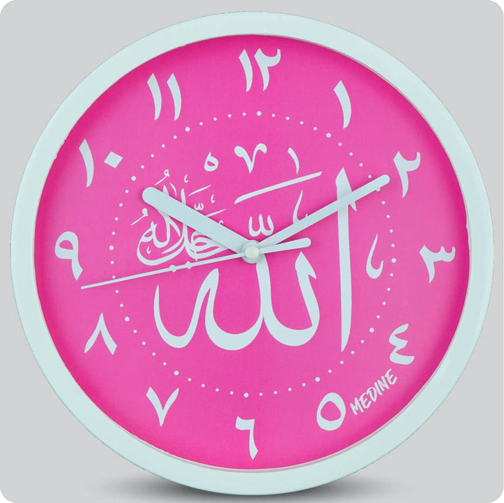 Jam Dinding Analog Kaligrafi Medine Angka Arab Pink JDMEDIMD1111KAPINAR