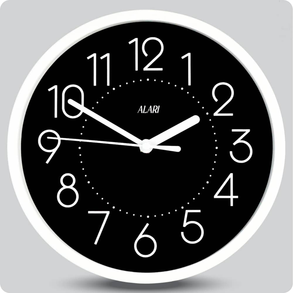 Jam Dinding Analog Polos Minimalis Alari Hitam JDALARAL1166-1668HIT