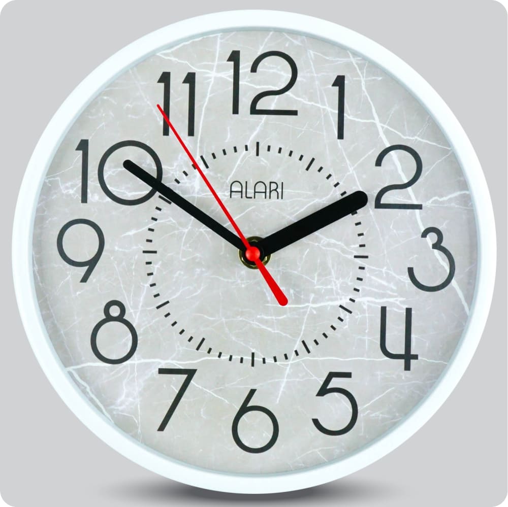 Jam Dinding Analog Polos Minimalis Alari Abu Muda JDALARAL1239-1668AMU