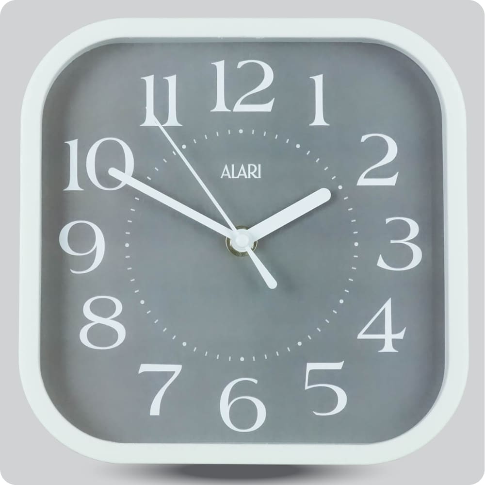 Jam Dinding Analog Polos Minimalis Alari Abu JDALARAL1246-5454ABU