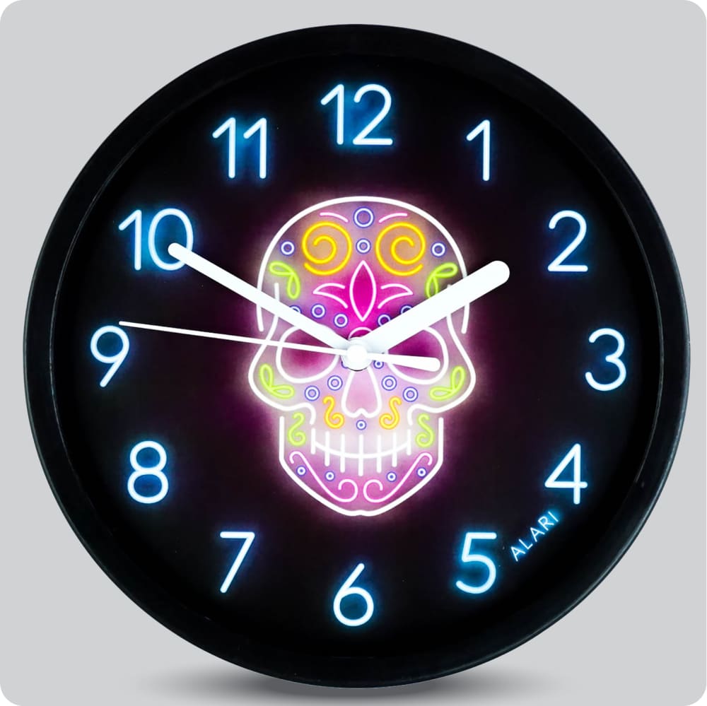 Jam Dinding Analog Karakter Anak Alari Mexico Skull JDALARAL1222-1668MEX