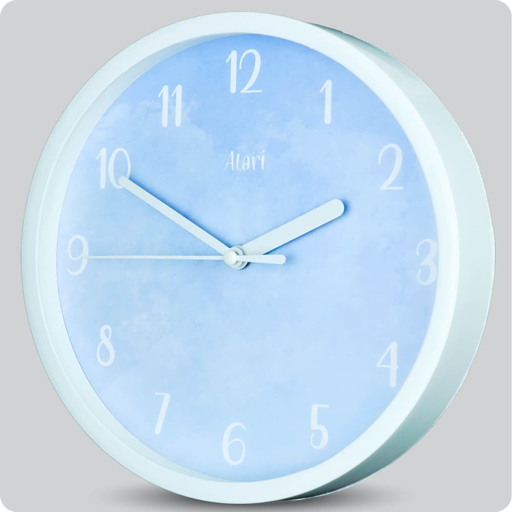 Jam Dinding Analog Bunga Alari Blue JDALARAL6111F3BLU