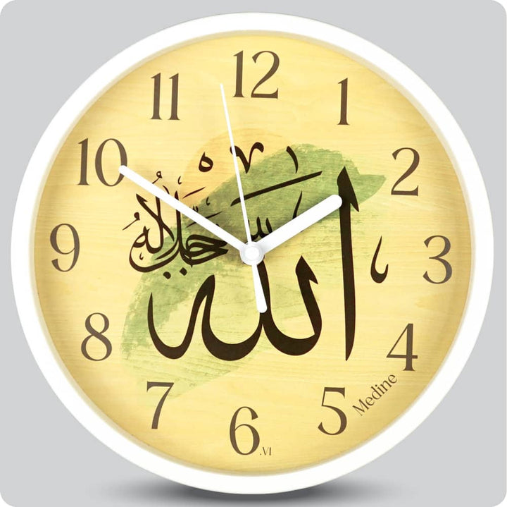 Jam Dinding Analog Kaligrafi Medine Coklat Muda JDMEDIMD1174-1668COKMUD