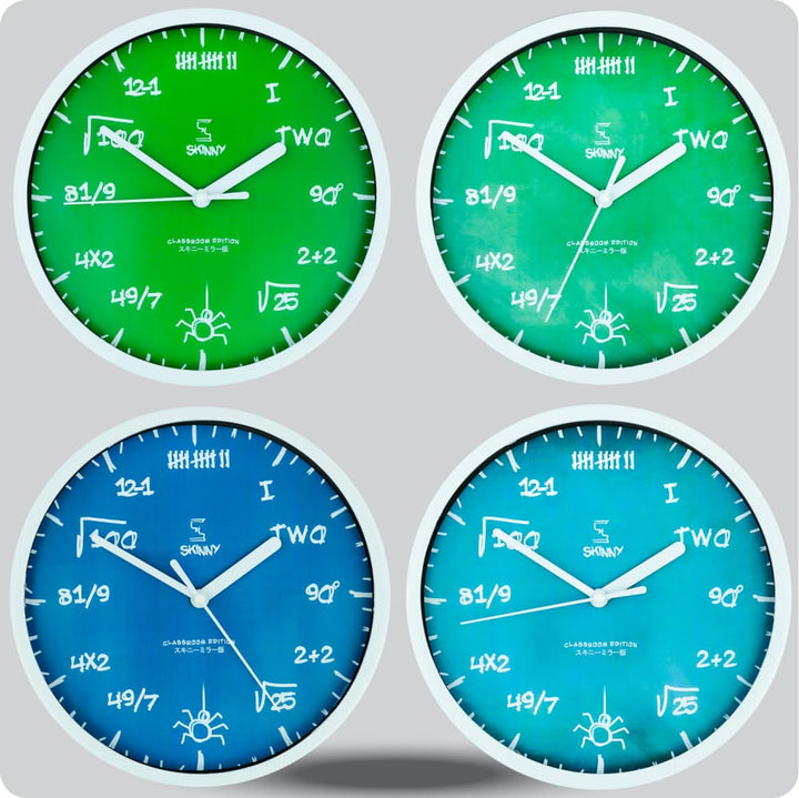 Jam Dinding Analog Polos Minimalis Skinny Biru Chalk JDSKINCLASSK1123-BIRCHA