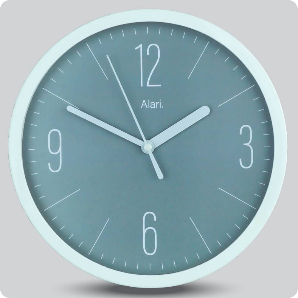 Jam Dinding Analog Polos Minimalis Alari Abu JDALARAL1202-1668ABU