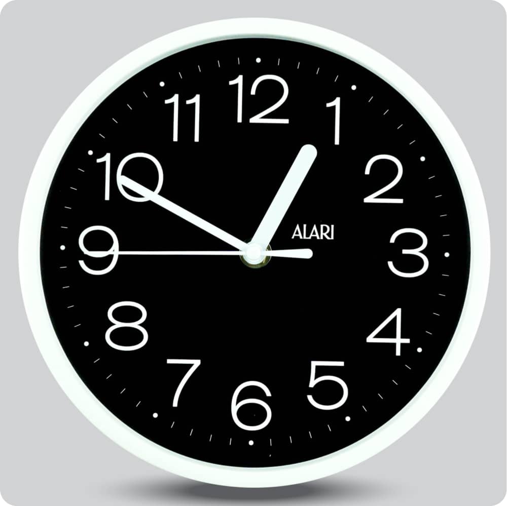 Jam Dinding Analog Polos Minimalis Alari Hitam JDALARAL1247-1668HIT