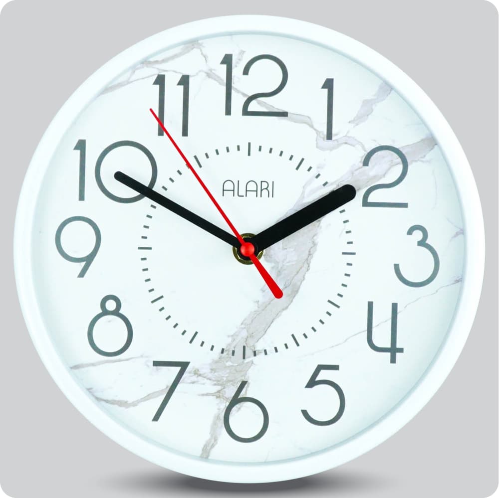 Jam Dinding Analog Polos Minimalis Alari Putih JDALARAL1239-1668PUT