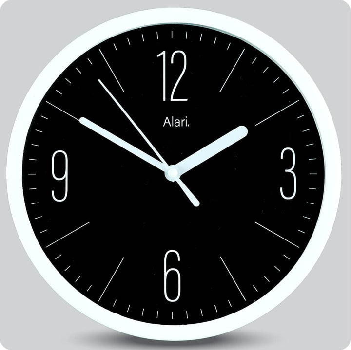 Jam Dinding Analog Polos Minimalis Alari Hitam JDALARAL1202-1668HIT