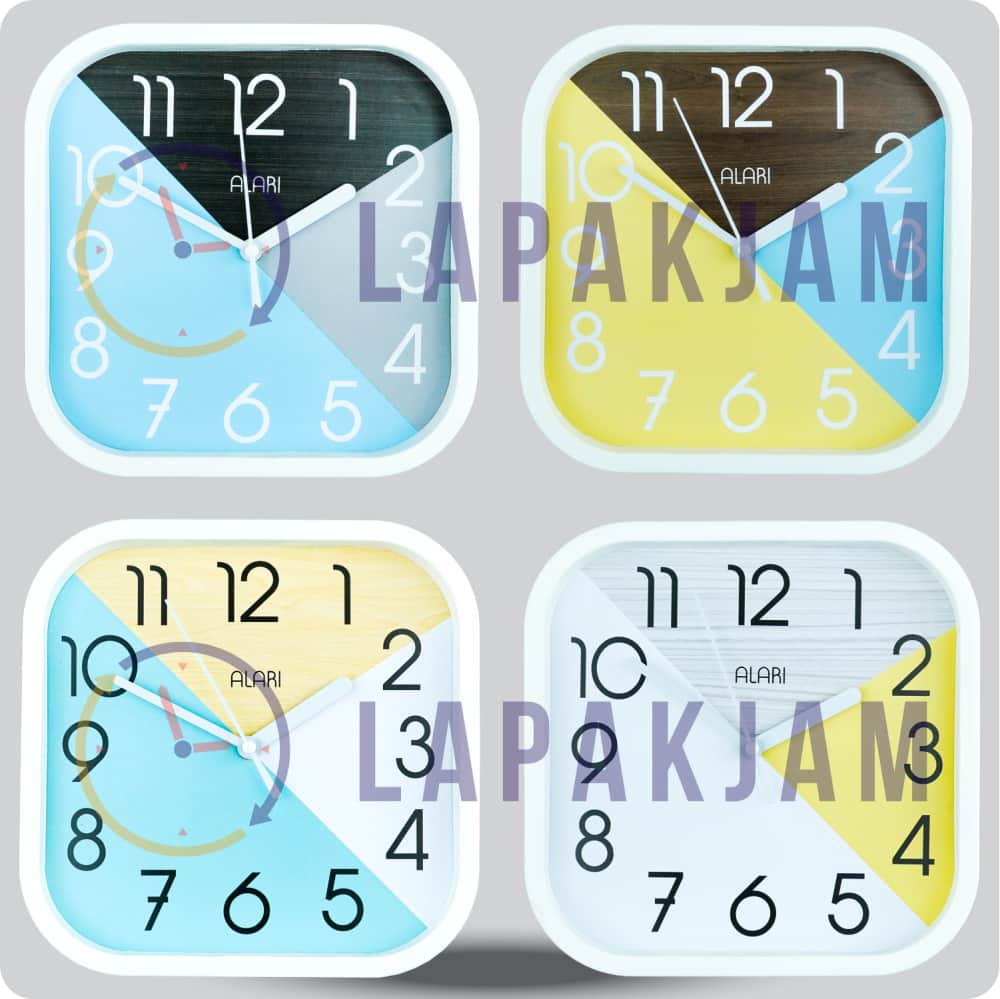 Jam Dinding Analog Polos Minimalis Alari Abu JDALARAL1210-5454ABU