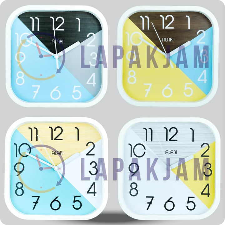 Jam Dinding Analog Polos Minimalis Alari Abu JDALARAL1210-5454ABU