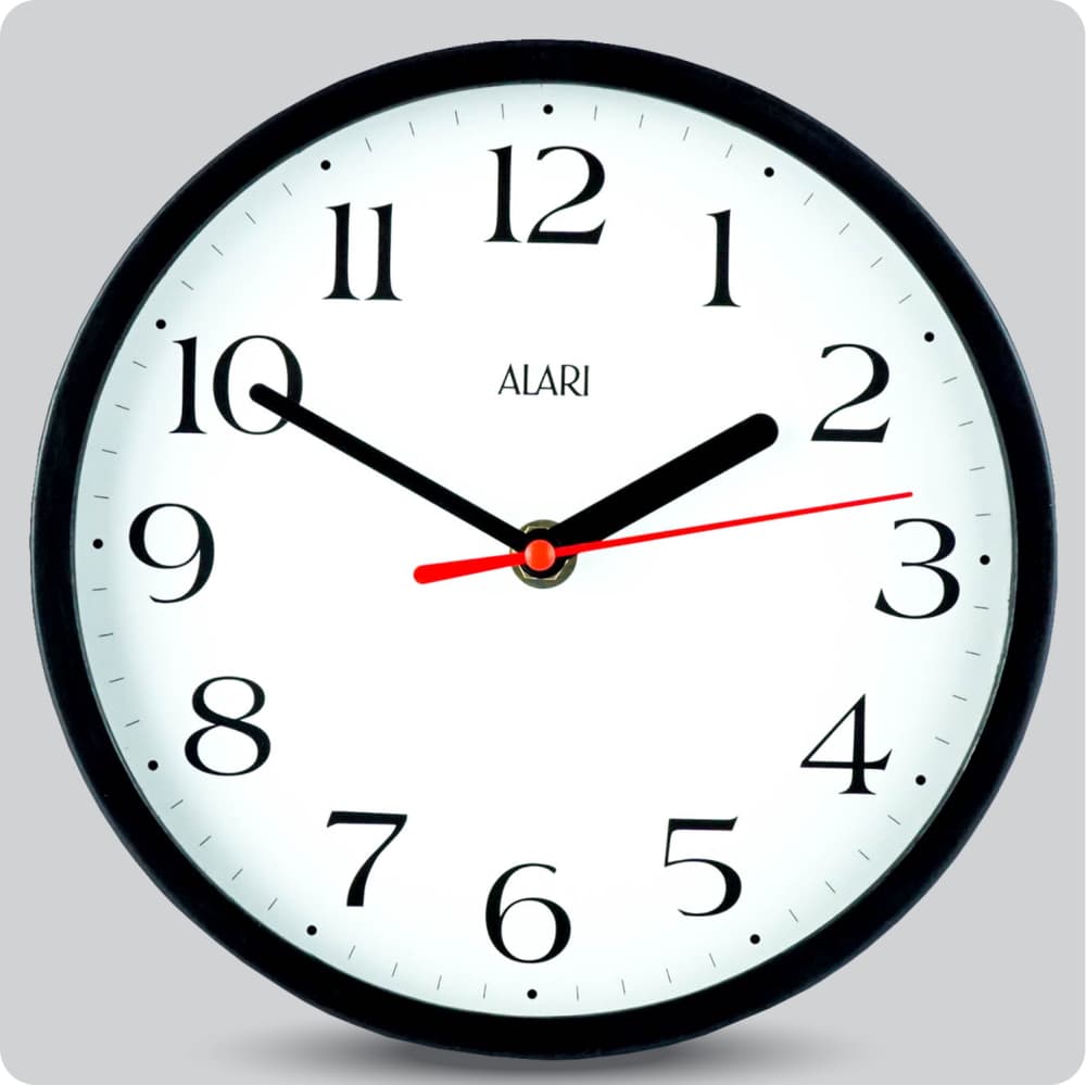 Jam Dinding Analog Polos Minimalis Alari Putih JDALARAL1242-1668PUT