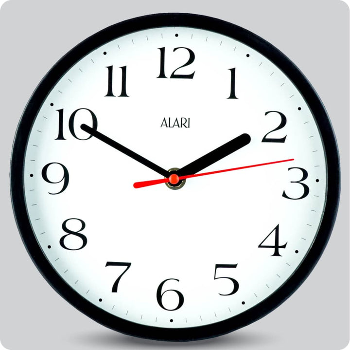 Jam Dinding Analog Polos Minimalis Alari Putih JDALARAL1242-1668PUT