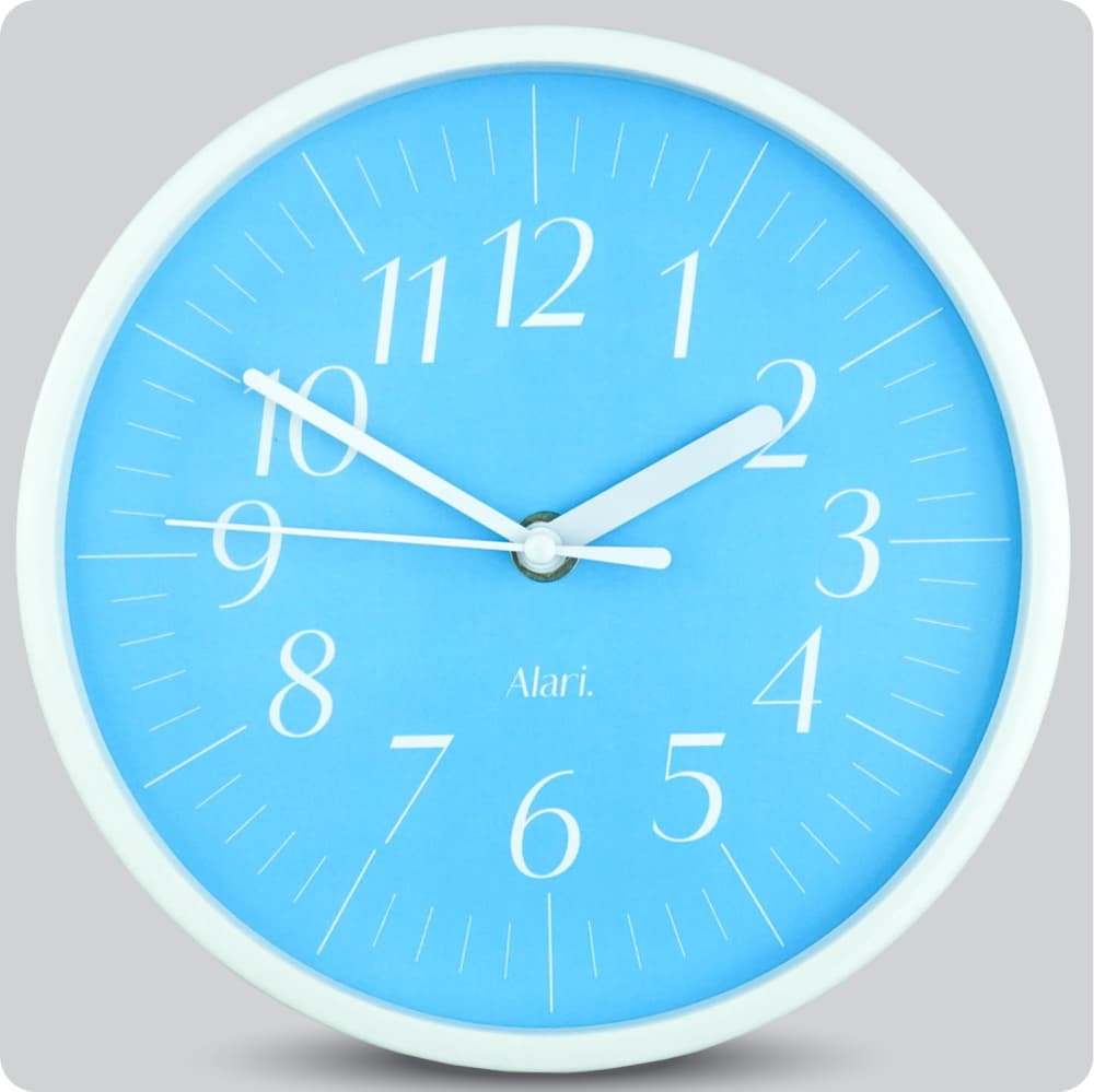 Jam Dinding Analog Polos Minimalis Alari Biru JDALARAL1250-1668BIR