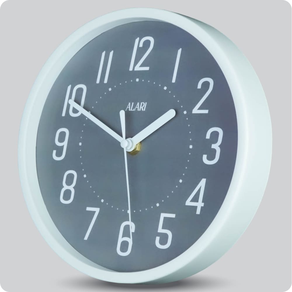 Jam Dinding Analog Polos Minimalis Alari Abu JDALARAL1167-1668ABU