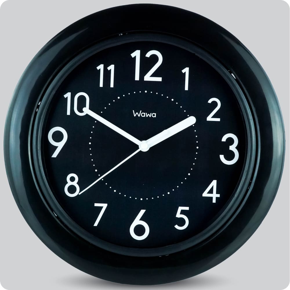 Jam Dinding Analog Polos Minimalis Wawa Hitam JDWAWAWW1111BLA