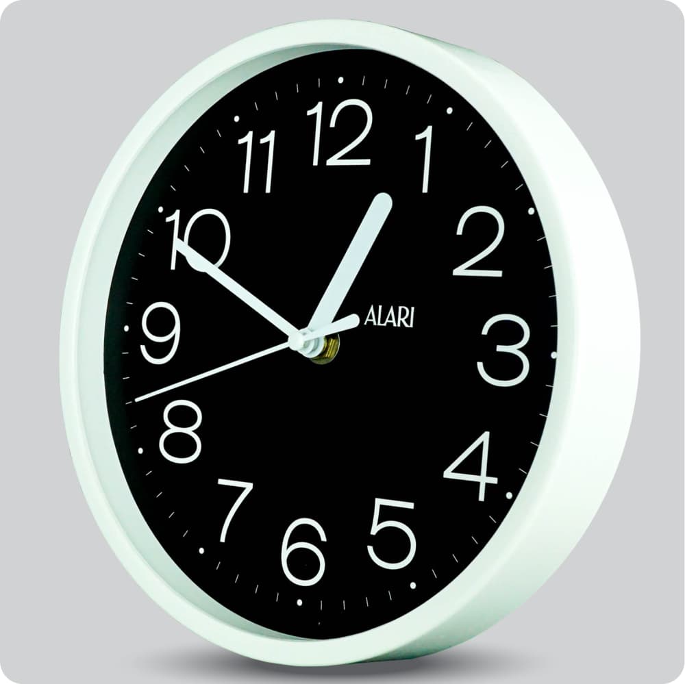 Jam Dinding Analog Polos Minimalis Alari Hitam JDALARAL1247-1668HIT