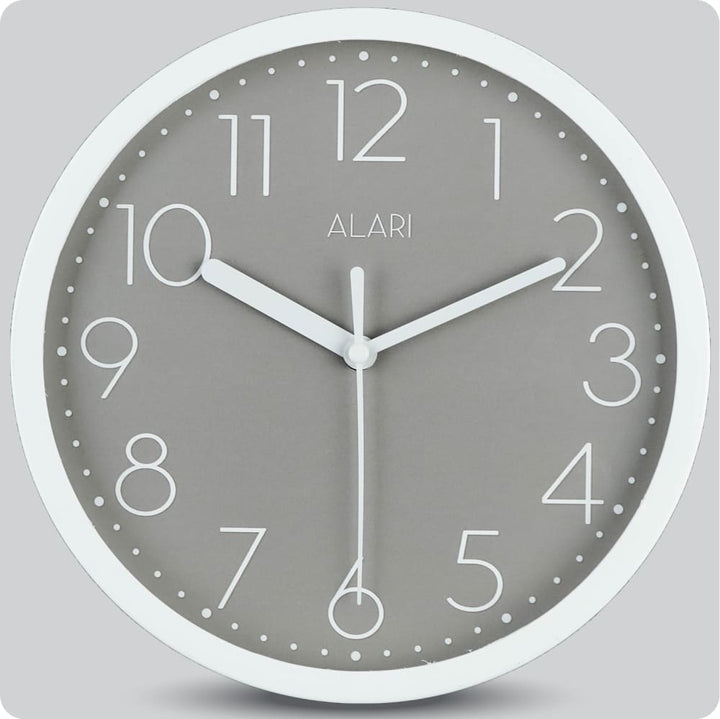 Jam Dinding Analog Polos Minimalis Alari Grey JDALARAL1111ABU