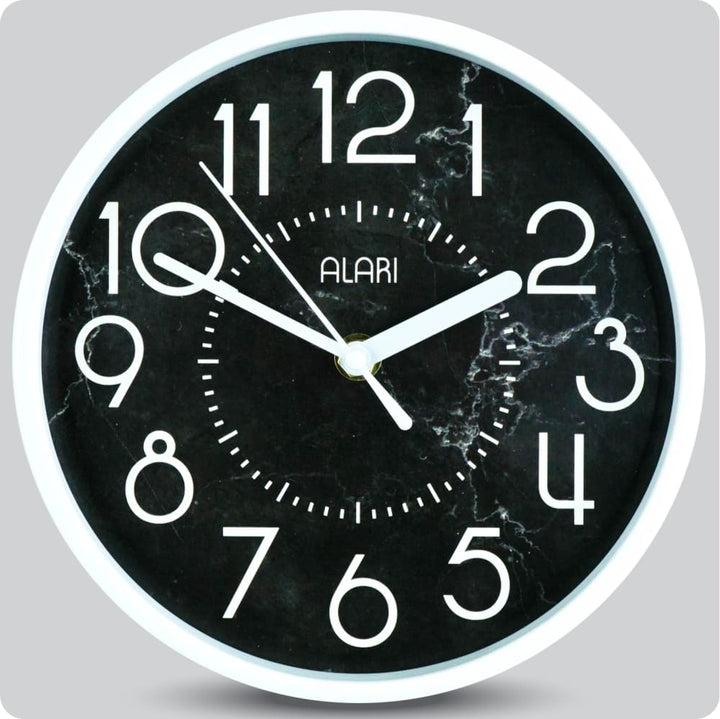 Jam Dinding Analog Polos Minimalis Alari Hitam JDALARAL1239-1668HIT