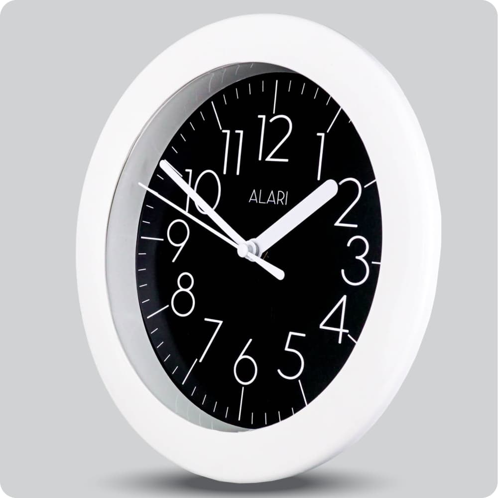 Jam Dinding Analog Polos Minimalis Alari Hitam JDALARAL1189-805HIT