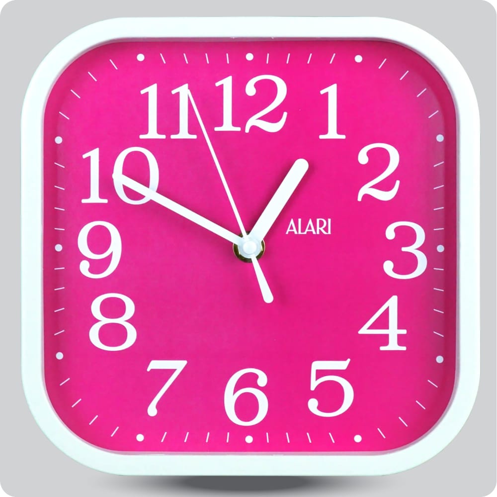 Jam Dinding Analog Polos Minimalis Alari Pink JDALARAL1243-5454PIN